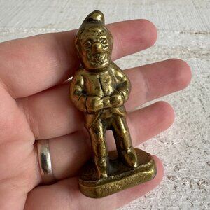 Vintage Miniature Brass Gnome Figurine